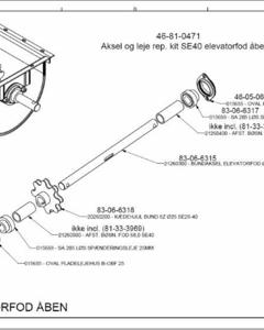 Shaft and bearing rep. kit, Elevator foot SE40 open M&M